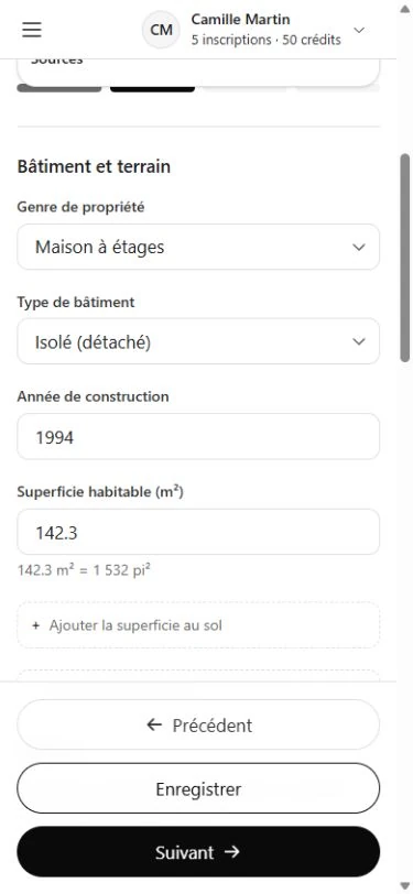 Grille de vérification des données dans Listor